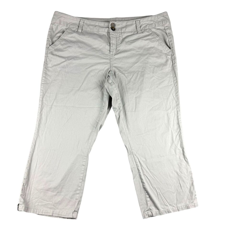 BKE Buckle Pants Women's 34 Beige Crop Ankle Khaki Chino Casual Straight Cotton